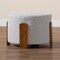 Baxton Studio Finlay Modern Japandi Light Grey Boucle Fabric and Walnut Brown Finished Wood Ottoman Footstool 242-13436-ZORO - alternate 2